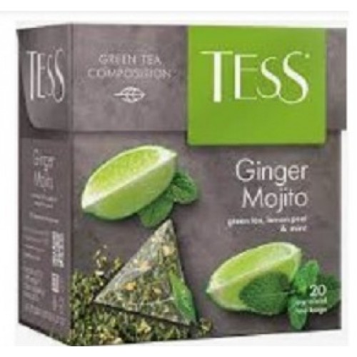 Чай зелёный "Tess Ginger Mojito", ароматизированный- мохито, с лимоном, мятой и имбирём